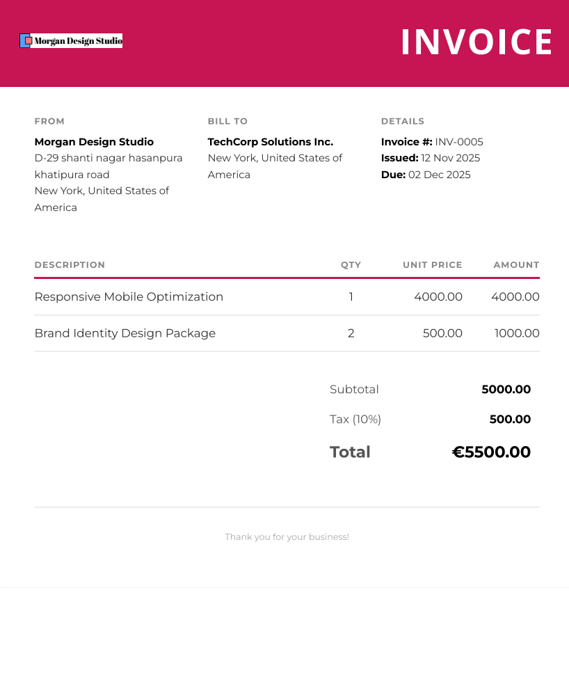 Kyoto invoice template
