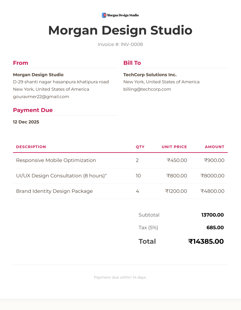 Jaipur invoice template